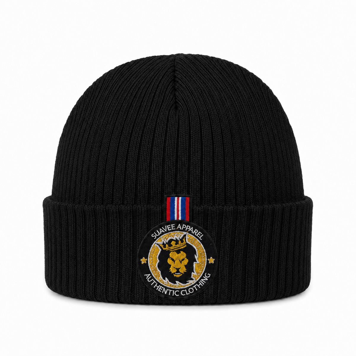 Medallion beanie hat black