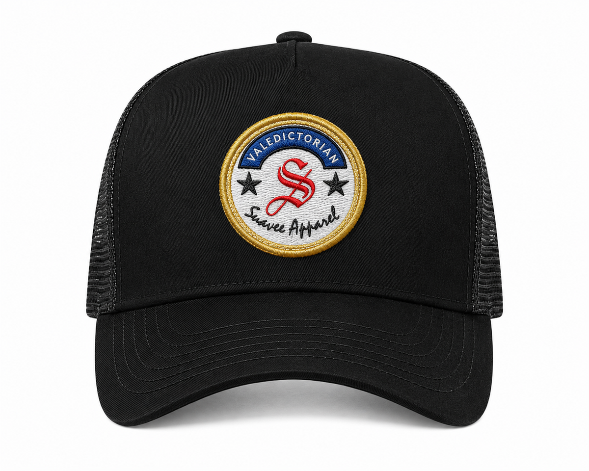 Valedictorian trucker cap black