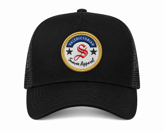Valedictorian trucker cap black