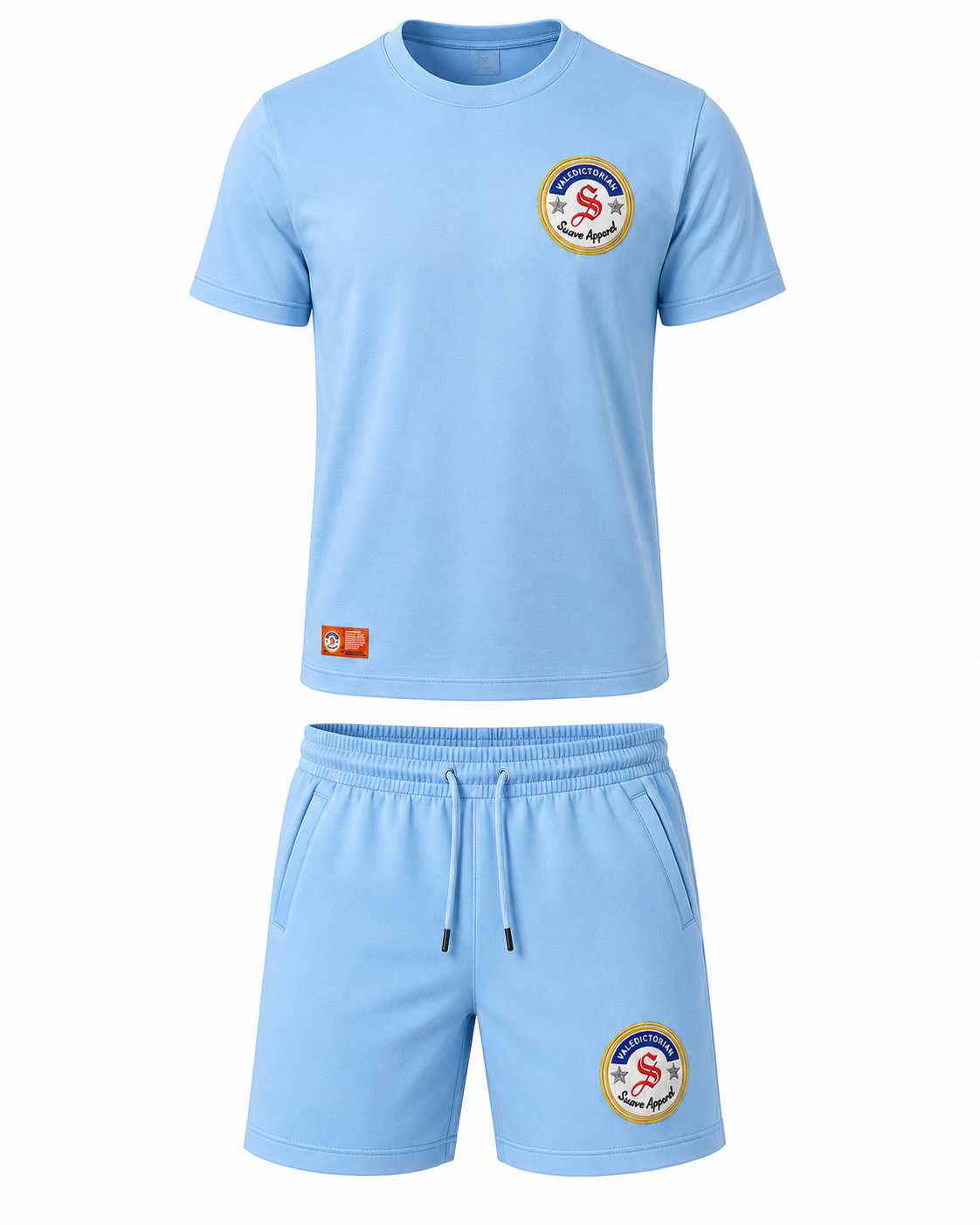 Captain Of The Host Crowned One Shorts Set - Breeze Blue