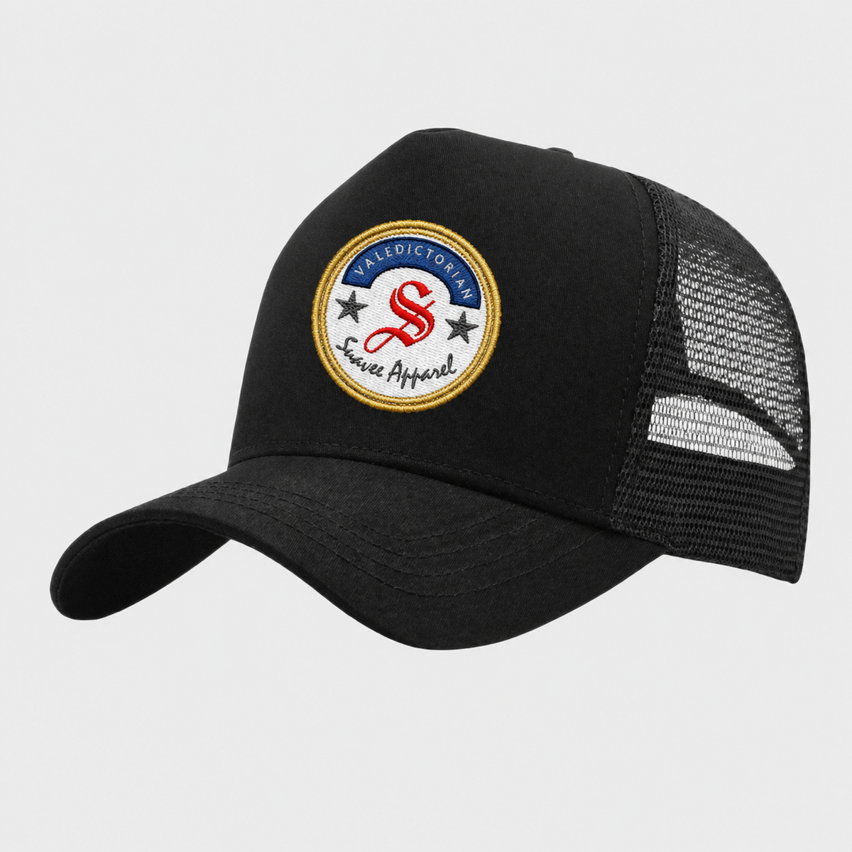 Valedictorian trucker cap black