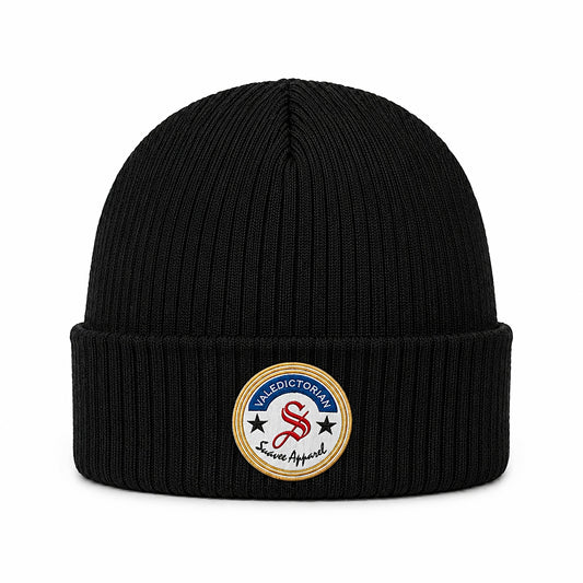 Valedictorian beanie hat black